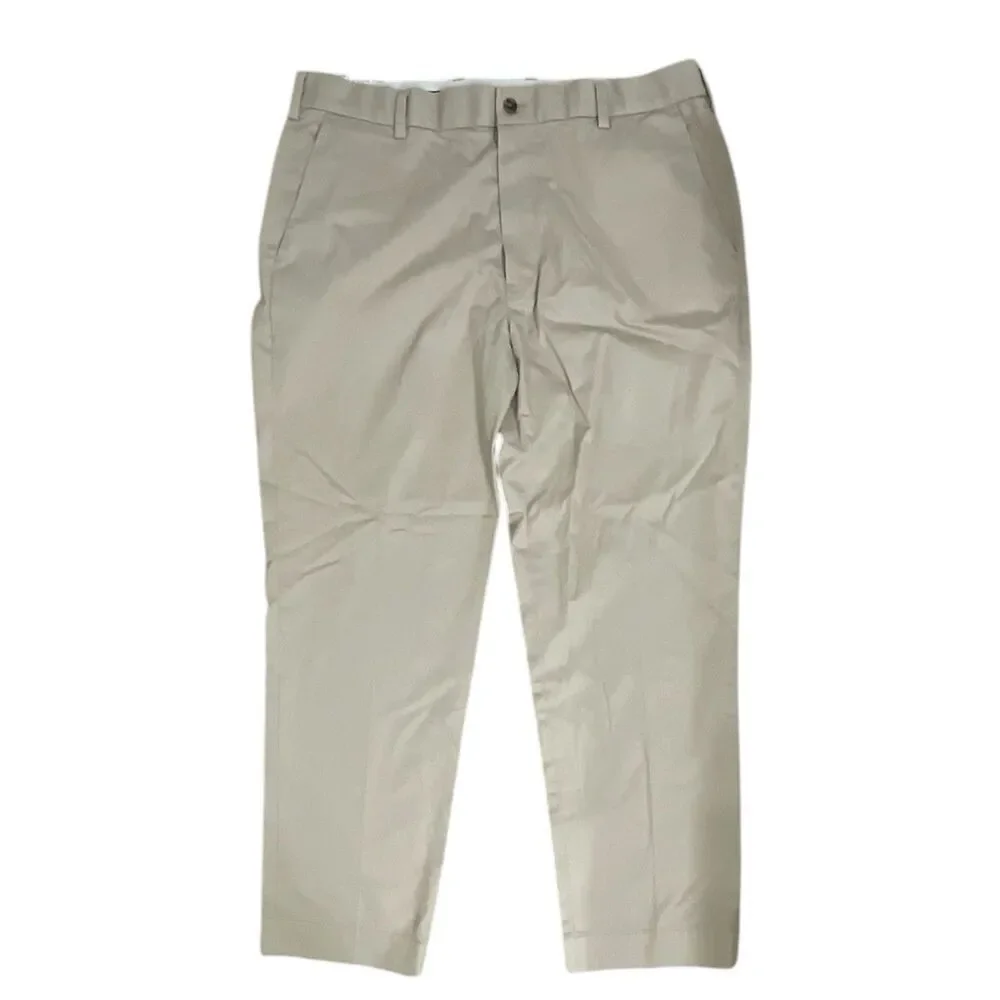 Brooks Brothers Khaki Dress Pants 38x30 Beige Chino Flat Front Men